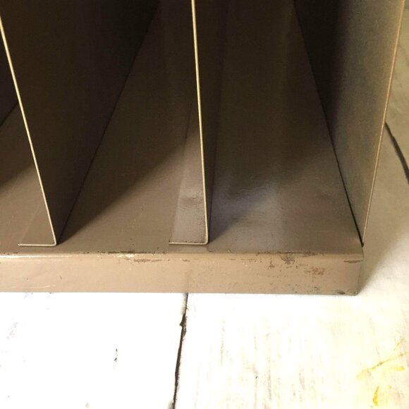 Vintage Tan Steel File Holder for Desk Industrial Look Retro MCM Metal - Picture 3 of 4